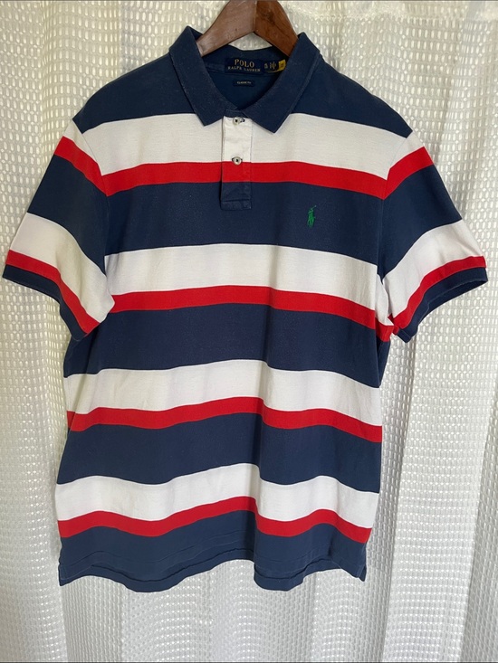 Polo Ralph Lauren Other - Polo Ralph Lauren Classic Fit Rugby Stripe Polo Shirt XL Red White Blue Cotton